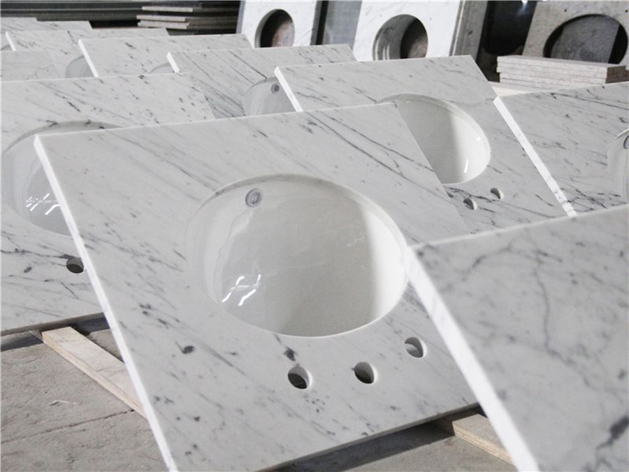 3.Extra Bianco White Marble Vanity Tops